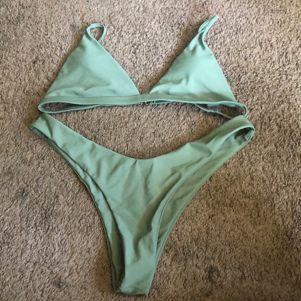 Green bathing suit